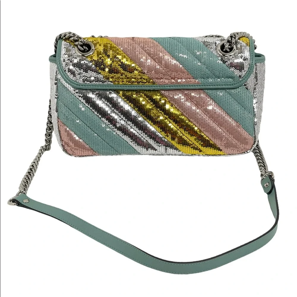 Gucci Limited Edition GG Marmont Sequins Pastel Crossbody Bag - Picture 9 of 12